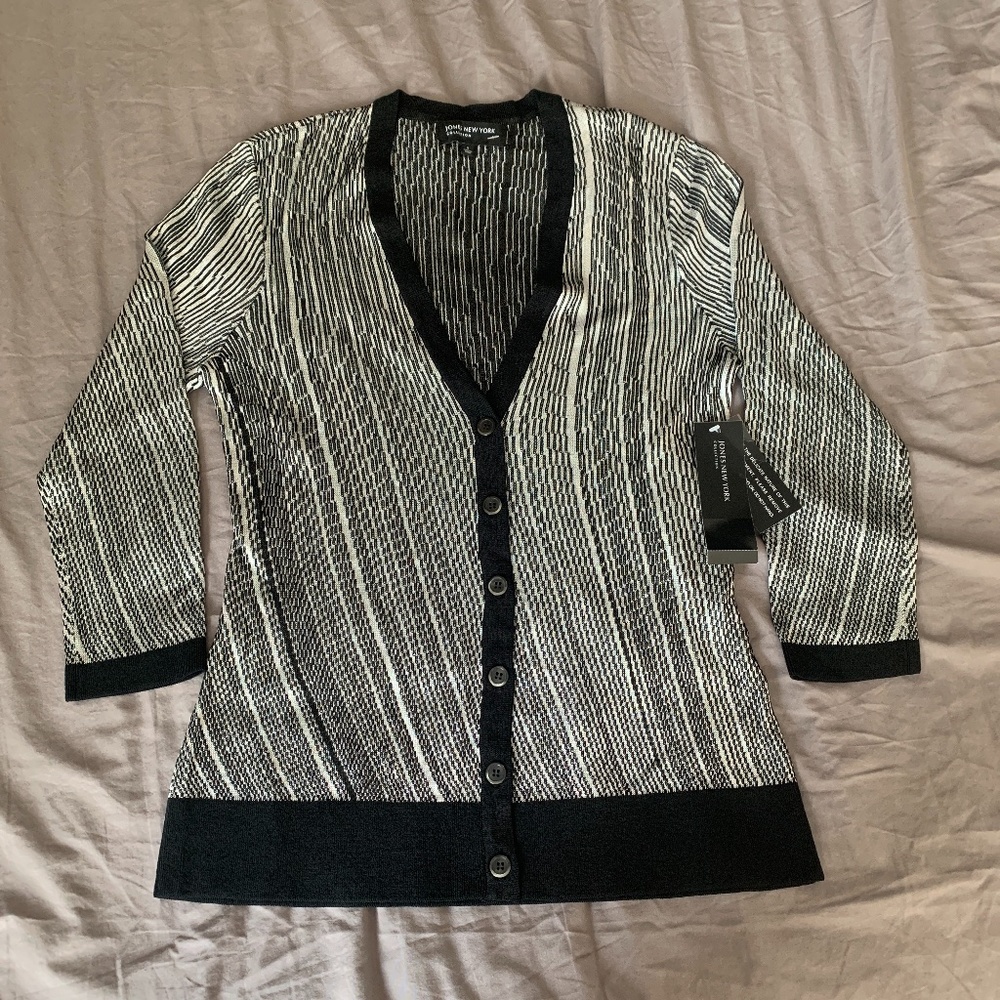 Jones New York Genoa Alabaster Button up 3/4 Cardigan S